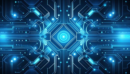 futuristic glowing blue circuit board pattern modern tech abstract background