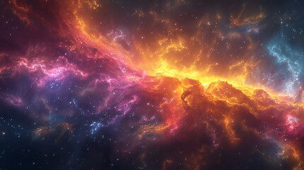 Wall Mural -  distant galaxies, and nebulae in vibrant colors