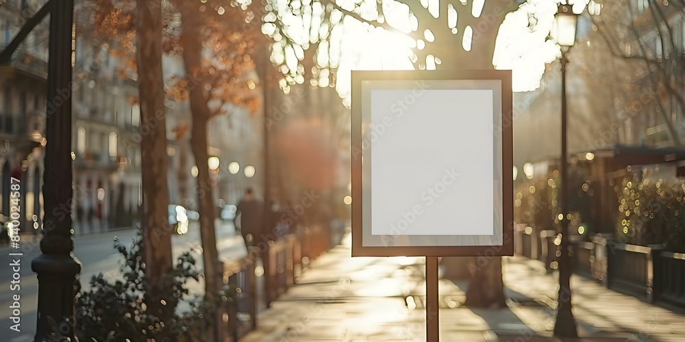 Empty white advertisement board in public space with copy space for ...