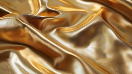 Poster - A close-up photo of a smooth, shiny gold surface, reflecting light like a mirror.