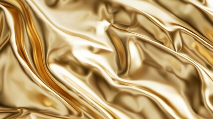 Poster - A close-up photo of a smooth, shiny gold surface, reflecting light like a mirror.
