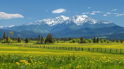 Wall Mural - Mountain View in Spring 