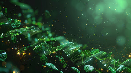 Poster - Website background, deep green thermo, biotechnology style, pixel art. Generative AI.