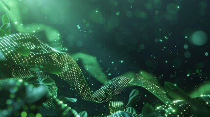Poster - Website background, deep green thermo, biotechnology style, pixel art. Generative AI.