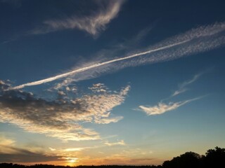 Wall Mural - photo with romantic landscape sky