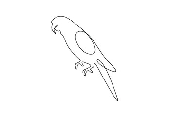 Wall Mural - Parrot continuous one line drawing. Isolated on white background vector illustration. Pro vector