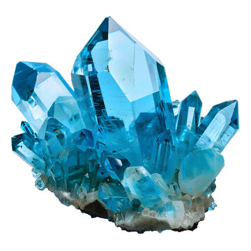 Blue crystal quartz  isolated on white background