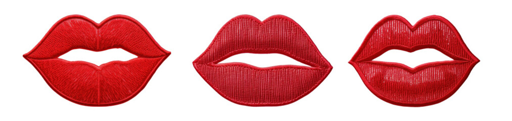 Wall Mural - Red lip png on transparent background