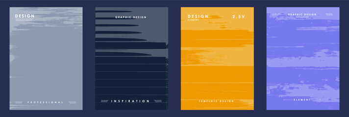 Poster - Minimalist style grunge gradient poster background vector set. Distressed poster background collection set. Design for social media, cover, magazine, poster, card, banner, flyer.

