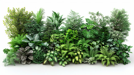 Wall Mural - Lush Green Plants and Ferns in a Garden Setting