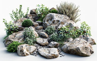 Wall Mural - Rocky Garden with Sparse Plants