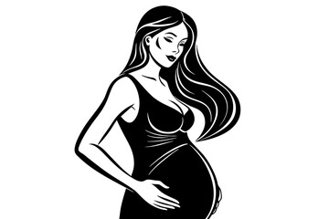 Wall Mural -  pregnancy silhouette vector illustration