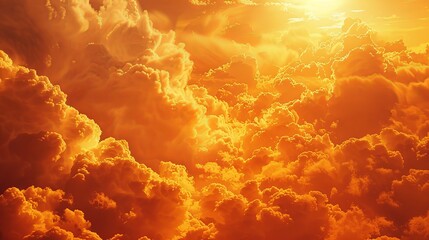 An artful vertical background photograph with clouds in the sky in a rich orange color grade and a middle parting of the clouds to reveal the sky in the distance