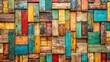 © joompon - Abstract aged wood texture in colorful blocks display wallpaper, abstract, background, colorful, aged, wood, texture, block, display, wallpaper, design, vintage, rustic, surface, decoration