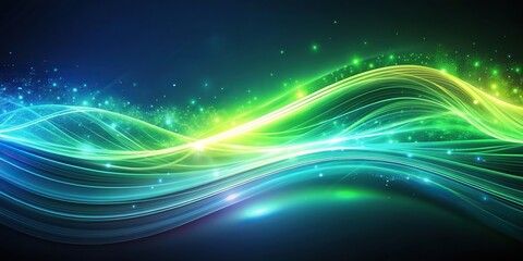 Wall Mural - Abstract glowing green blue wave light effect in perspective background, glowing, green, blue, wave, light, effect, abstract, perspective, background, render, glowing light, digital art