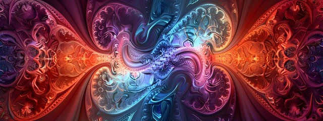 Poster - Captivating Digital Fractal A Technological Kaleidoscope of Intricate Geometric Patterns