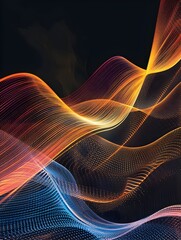 Poster - Vibrant Energy Wave Abstract Waveforms Representing Powerful Motion and Flow