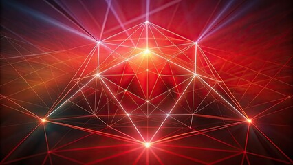 Wall Mural - Abstract geometric light lines on red gradient background, technology, abstract, light, lines, pattern, red, gradients, background, futuristic, digital, design, artistic, modern, dynamic
