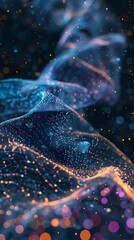 Fototapete - Captivating digital particles flowing and forming enchanting abstract tech shapes patterns and visualizations  Futuristic glowing