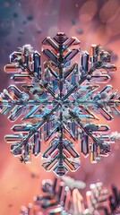 Poster - Dazzling Digital Snowflake A Futuristic Winter Wonder in Depicting a Captivating Technological Interpretation of a Snowflake with Intricate Geometric Patterns Glowing Neon Accents