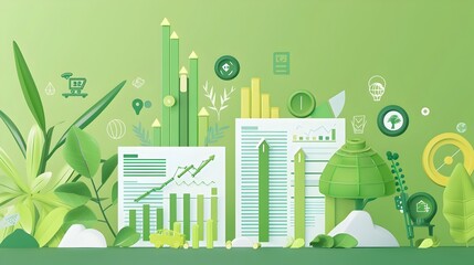 Poster - green finance research report eco friendly data visualization and analysis
