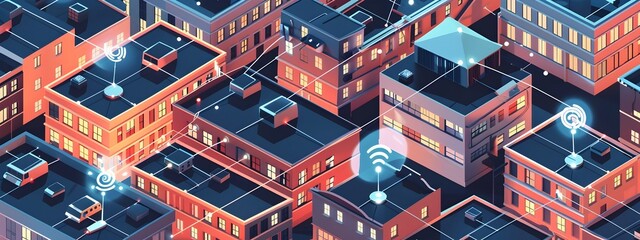 Poster - Futuristic Smart City with Interconnected IoT Nodes and Innovative Digital Infrastructure