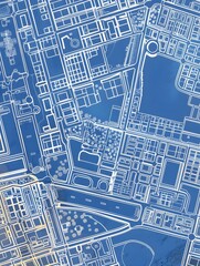 Poster - Detailed Blueprint Layout of a Smart and Connected City Infrastructure Design