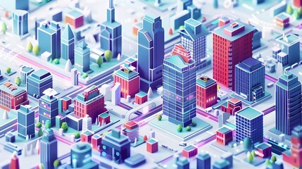 Poster - futuristic of real time city data flow and connected digital infrastructure