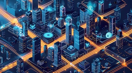 Poster - Futuristic Metropolis A Real Time Visualization of Interconnected City Data Flows