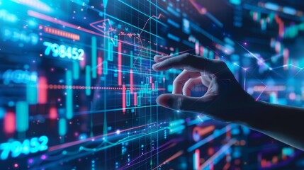 Poster - It is essential for business growth and success to develop a strategy and plan. This is a holographic stock that symbolizes investment and progress in the stock market.
