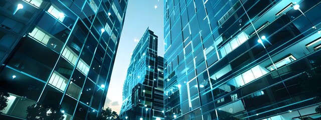 Poster - intelligent building facades with smart tech advancements in contemporary urban architecture