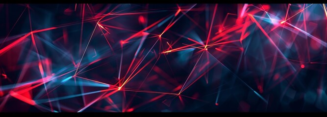 Poster - Digital dots and lines. Technology background. Network connection structure. 3D effect.