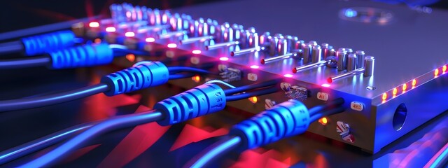 Poster - Fiber Optic Splitter A 3D Rendered Telecommunication Network Connection Device