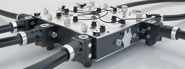 Poster - Optical Fiber Splitter with Connected Cables for Digital Communication Networks