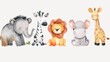 © Mark - The mother and baby safari animals are illustrated in watercolor