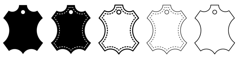 Wall Mural - leather logo icon. set of black genuine leather symbols. vector illustration.