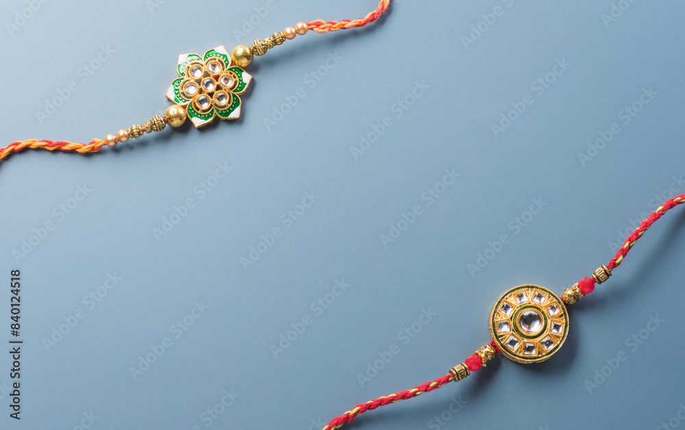 A Rakhi Raksha Bandhan, Indian festival made from beautiful Rakhi. A ...