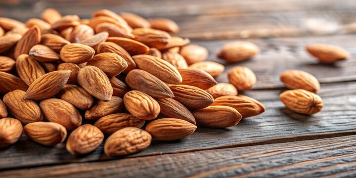 Portrait of almonds on a table , Almond, nut, healthy, snack, organic, food, raw, closeup, texture, natural, brown, shell