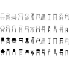 Wall Mural - Chair icon vector set. Armchair illustration sign collection. Furniture symbol or logo.