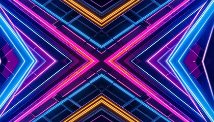 Wall Mural - abstract colorful background with lines, fractal burst background, Kaleidoscopic neon hues in geometric abstract pattern with symmetrical bright lines Urban fluid background