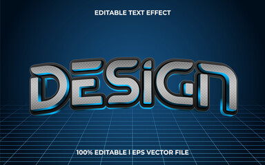 Poster - design 3d editable vector text effect. Modern concept text effect, with combination metal colors
