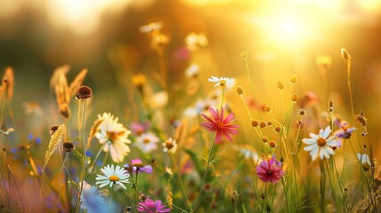 Wall Mural - very beautiful views of wild flowers