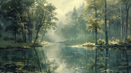 Wall Mural - Tranquil River View 