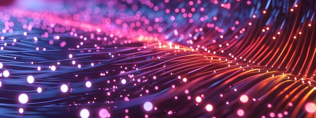 Poster - Detailed Fiber Optic Network Path Showcasing Digital Cable Routing and Connectivity
