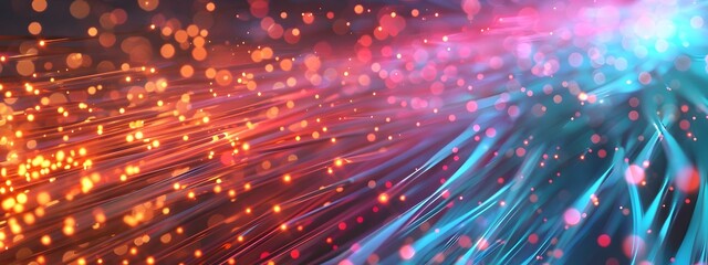 Poster - fiber optic data streams luminous flows of digital information