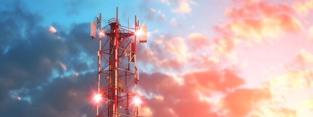 Poster - Fiber Optic Communication Tower A Futuristic Telecommunications Infrastructure