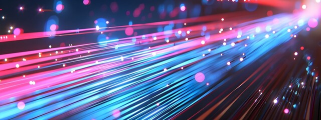 Poster - Fiber Optic Data Speed Abstract Representation of High Speed Digital Connectivity