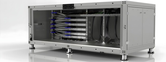 Poster - Protective Fiber Optic Enclosure for Secure Cable Management in Telecommunications Infrastructure