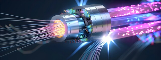 Poster - Fiber Optic Cable Fusion Connecting Digital Infrastructure