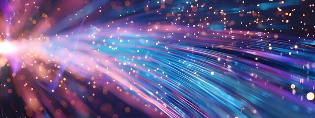Poster - Expanding Fiber Optic Network Abstract of Technological Growth and Connectivity